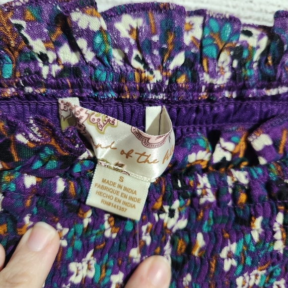 Band of the Free Purple Floral Crop Top, Size S. NWT - Picture 7 of 8